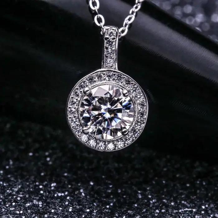 Collier en argent sterling 925, collier en argent italien tendance, bijoux pour hommes et femmes, plaqué or blanc 18 carats