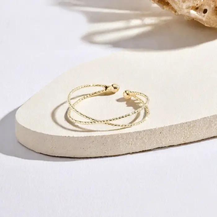 Bague d'orteil réglable couleur or et argent pour femme