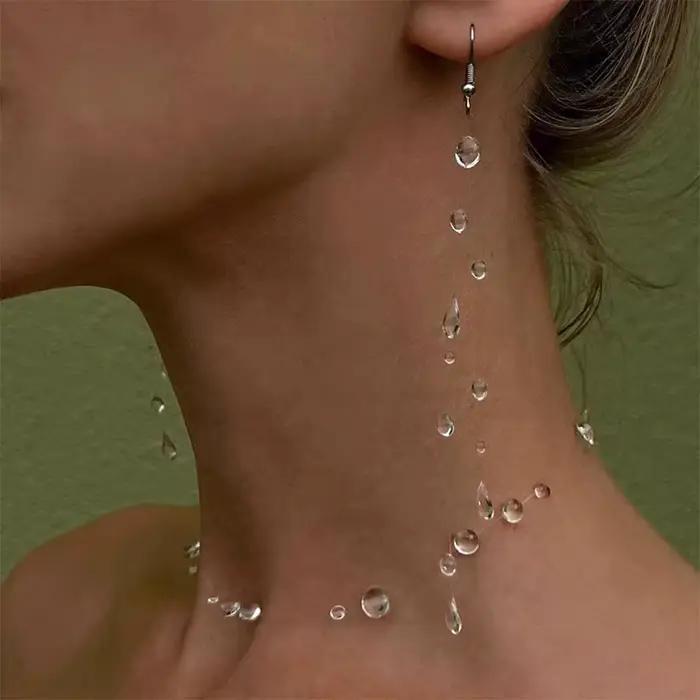 Collier goutte d'eau Transparent