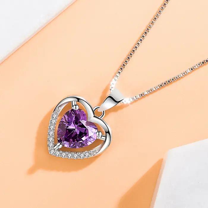 Joli collier en argent sterling 925 Zircom pour femmes