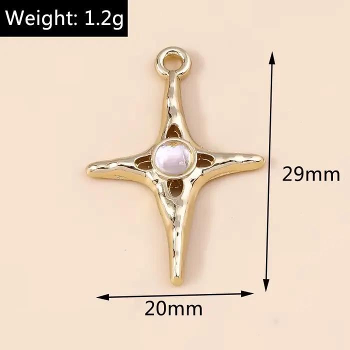 Leslie 5 pièces exquis or argent couleur cristal croissant de lune étoiles breloques pour boucles d'oreilles Bracelet collier bijoux à bricoler soi-même pendentifs
