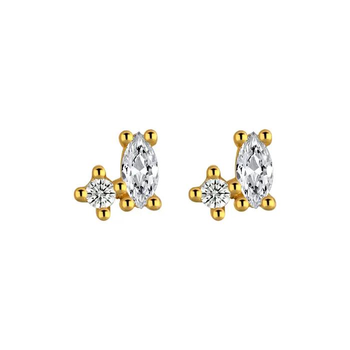 Boucles d'Oreilles Scintillantes en Argent Sterling S925 Design Simple Luxe Polyvalentes Bijoux Tendance Femme Occasions Spéciales