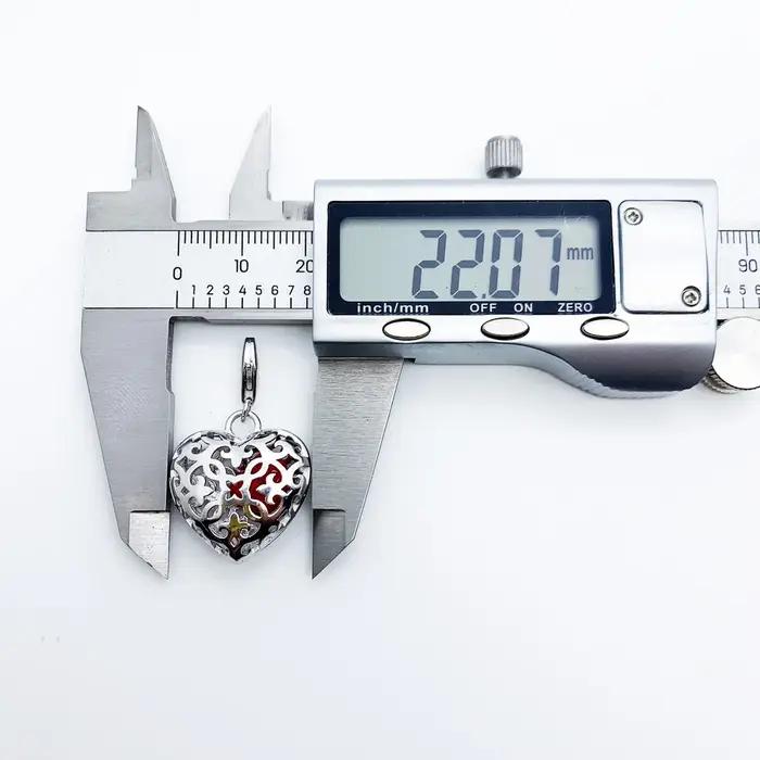 Médaillon coeur ornement pendentif à breloque 925 en argent Sterling cadeau romantique pour les femmes aiment les bijoux