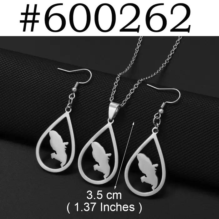 1 ensemble de colliers et boucles d'oreilles avec pendentif fleurs et carte de la Martinique pour femme, bijoux DOM France # 600062