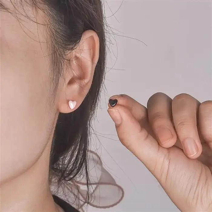 Boucles d'Oreilles en Céramique en Forme de Cœur