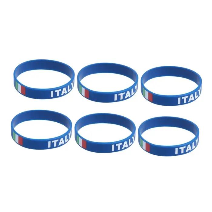 Bracelets drapeau italien en silicone pour hommes et femmes bracelets holographiques classiques à offrir pour vacances sportives et événements