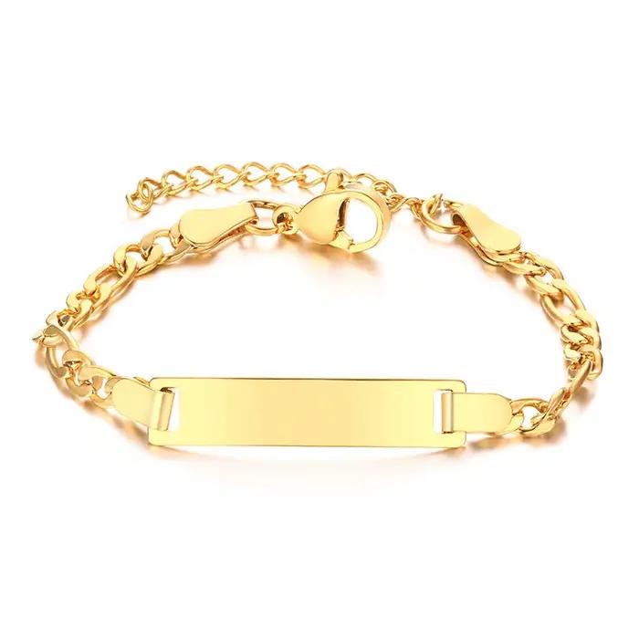 Bracelet avec nom personnalisé avec initiales pour garçon et fille, gravure gratuite, identification