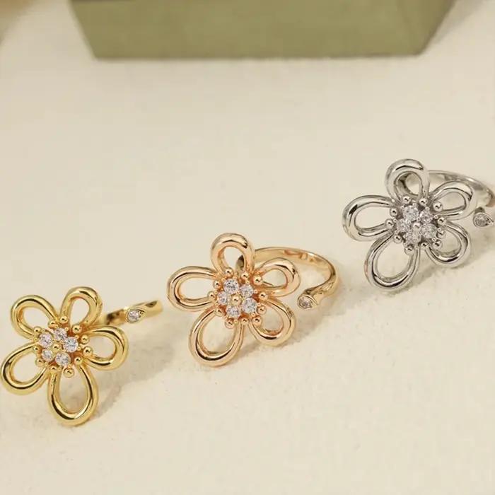 Bague Fleur en Zircon pour Femme