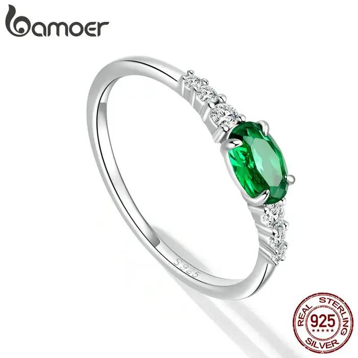 BAMOER – bague ovale en argent Sterling 925 pour femmes