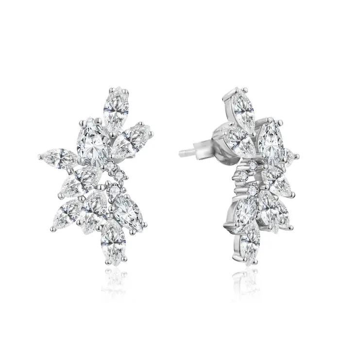 Boucles d'oreilles à tige en diamant Moissanite pour femme