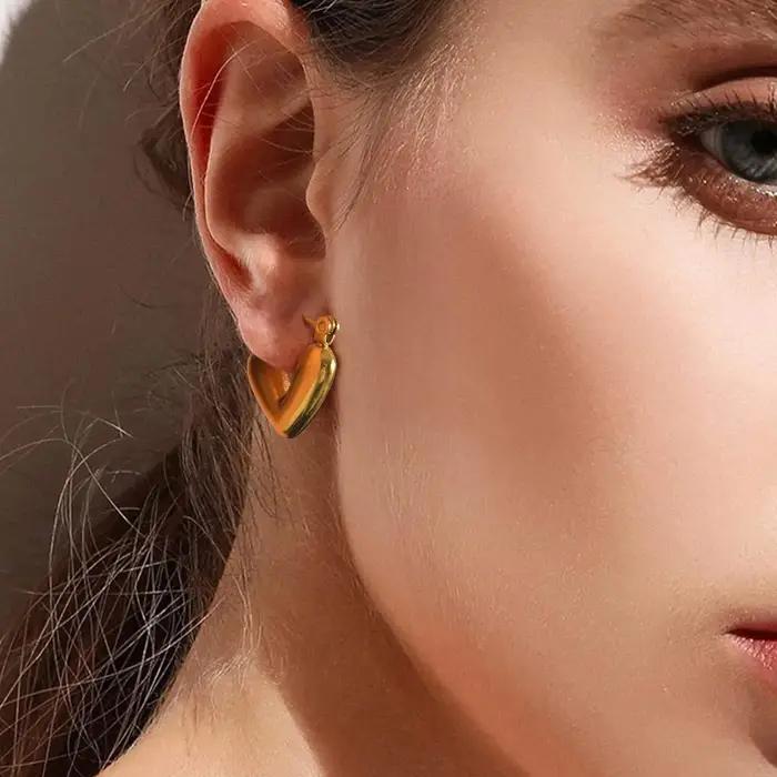 Boucles d'Oreilles Chic en Forme de Cœur