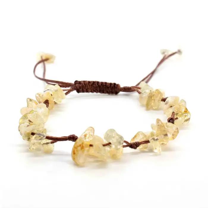 Bracelets tressés en pierre de cristal macramé pour femmes et filles