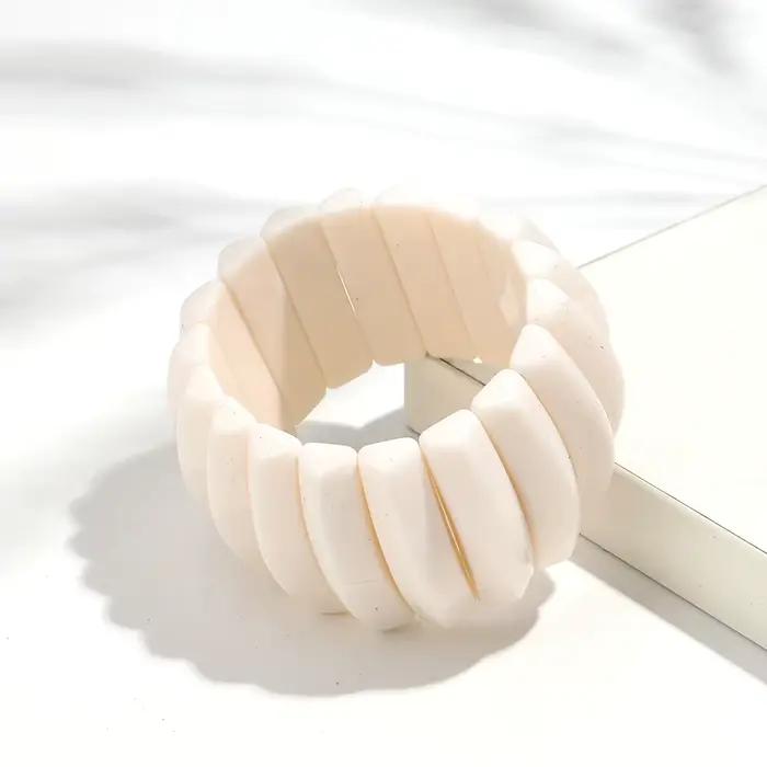 Bohomia – Bracelet géométrique épais empilable pour femmes, Design acrylique, style Boho, perles de