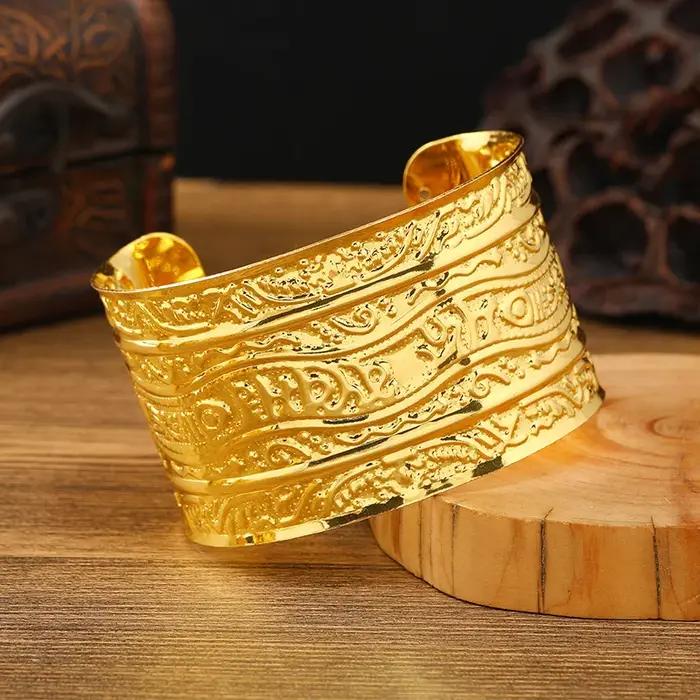 Dunhuang-Bracelet large doré d'un autre royaume