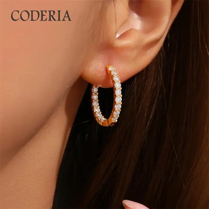 Boucles d'oreilles Moissamite en forme de cercle complet