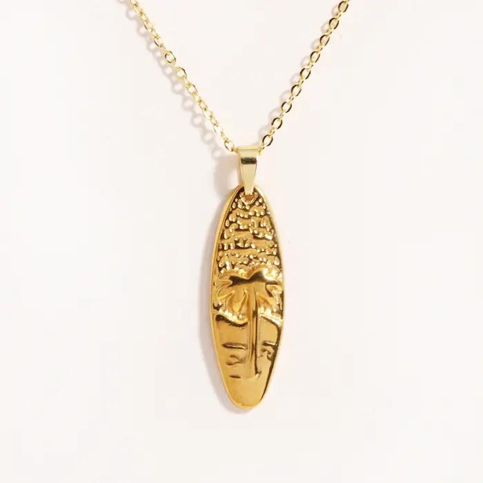 Collier en acier inoxydable avec pendentif naturel pour femmes occasions spéciales élégantes soirée chic soirée de charité cadeau surprise