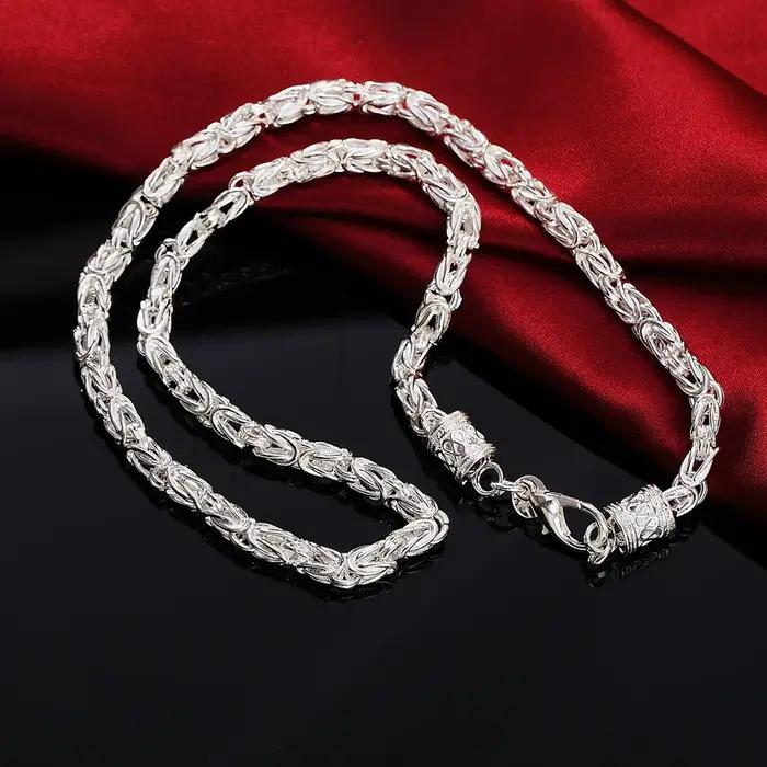 Chaîne géométrique 6MM tendance en argent sterling 925
