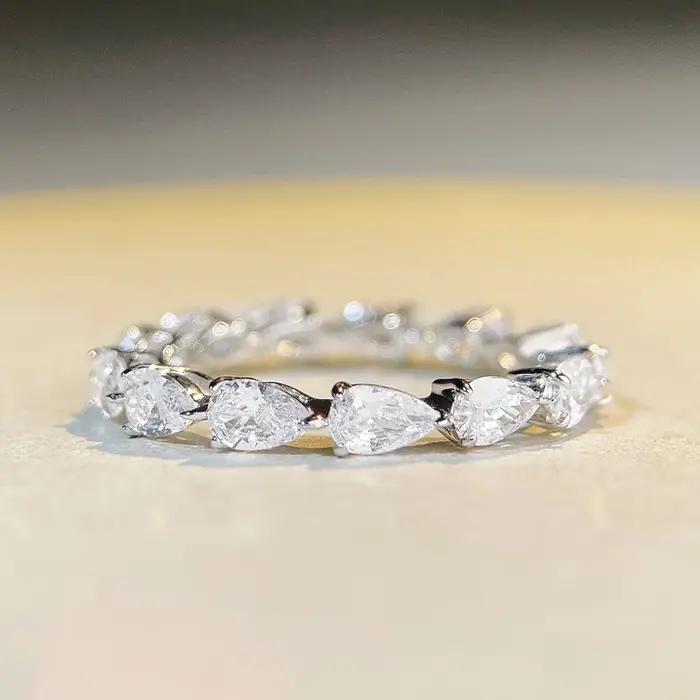 Bague ovale en argent Sterling 925 pour femmes