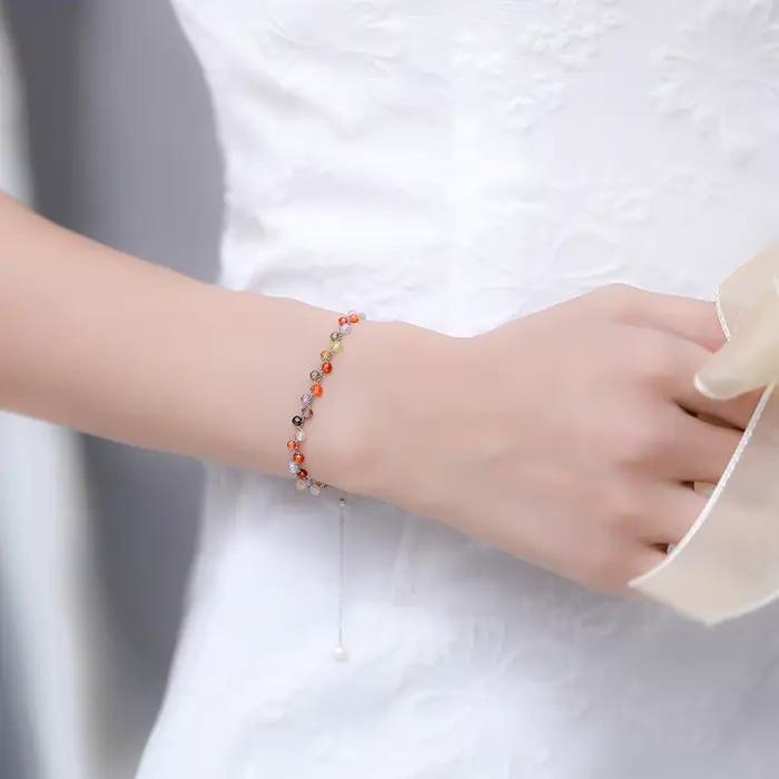 Lina Jw – Bracelet en spinelle noire en pierre naturelle pour femmes