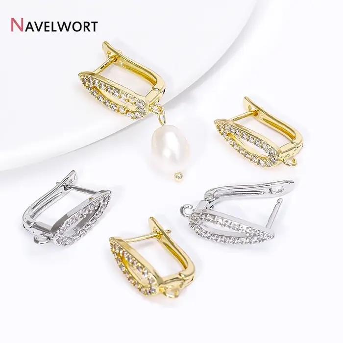 Crochets de boucle d'oreille en laiton plaqué or 18 carats