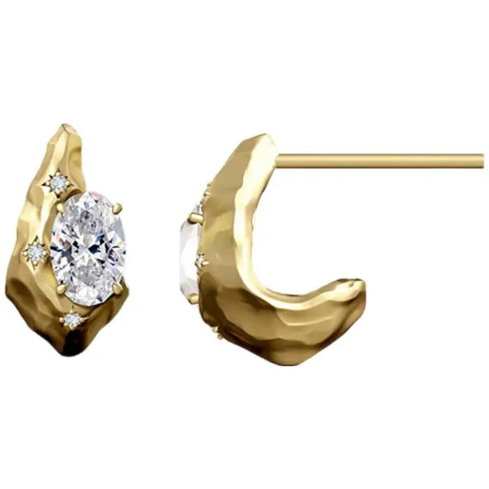 Boucles d'oreilles MUSHAN personnalisées en argent sterling 925 avec moissanite couleur D VVS