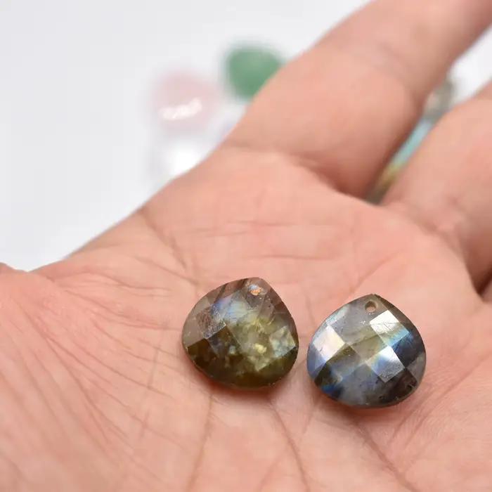 Vente en gros de bijoux en forme de goutte d'eau, pierre naturelle de qualité, coupe, bracelet exécutif, accessoires de collier, mode, 12 pièces, lot