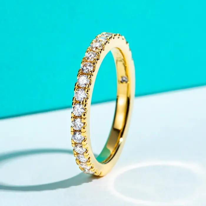 AnuJewel-Bague plaquée or 18 carats pour femme