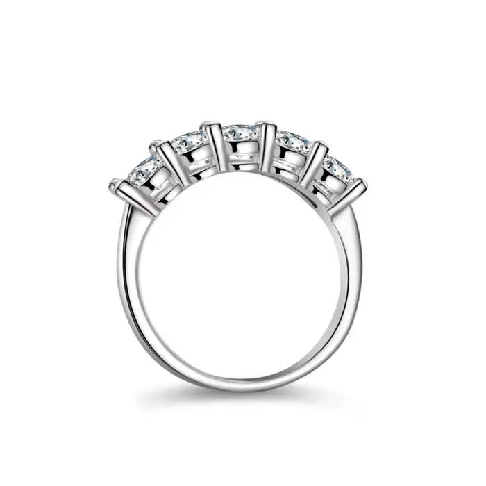 4mm D couleur VVS Moissanite bague pour femmes Total 1.5CT S925 bijoux en argent Sterling passer diamant testeur bandes