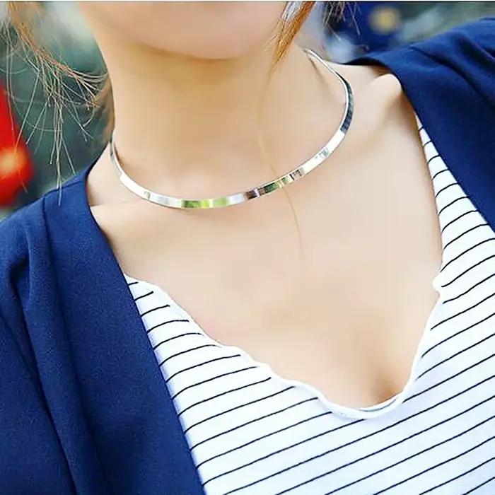 Nouveau gothique couples minimaliste Sautoirs collier femmes mode chaîne européenne Steampunk cercle Collares Bijoux