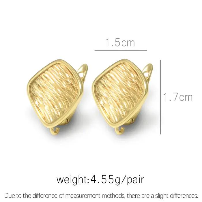 1 paire de crochets de boucles d'oreilles plaqués or 18 carats