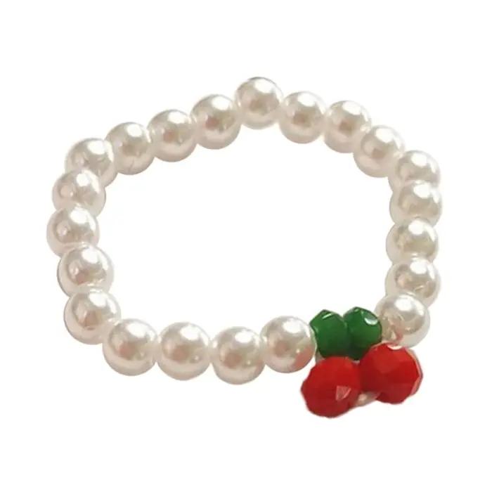 Bagues élastiques minimalistes en forme de cerise rouge pour femmes, idéales pour occasions spéciales et soirées de gala