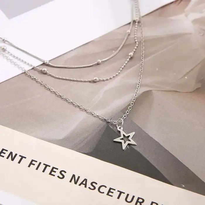 Collier européen et américain tempérament Simple belle atmosphère étoile lune populaire dame