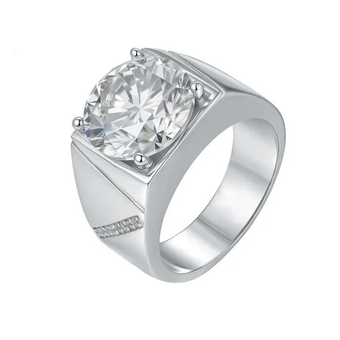 Bagues en diamant Moissanite couleur D véritable 10 carats pour hommes et femmes