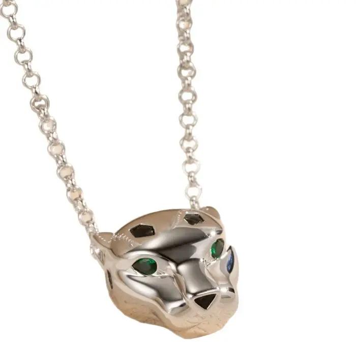Collier Tête de Léopard Tendance Style Ins Luxe Polyvalent Pendentif Diamant Haut de Gamme Chaîne Clavicule Bijoux pour Femme