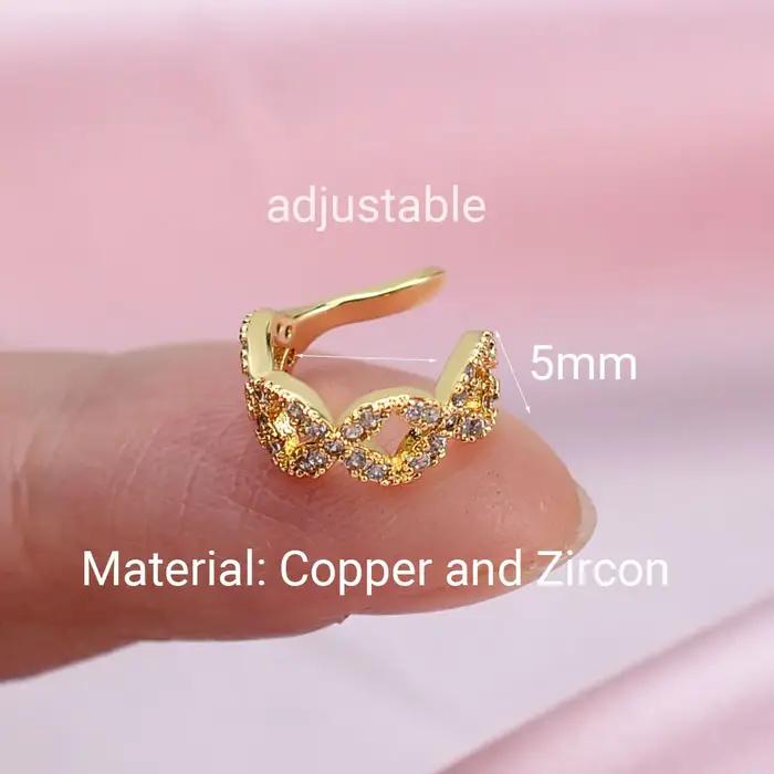 Boucles d'oreilles à Clip en forme de feuille de cristal CZ pour femmes