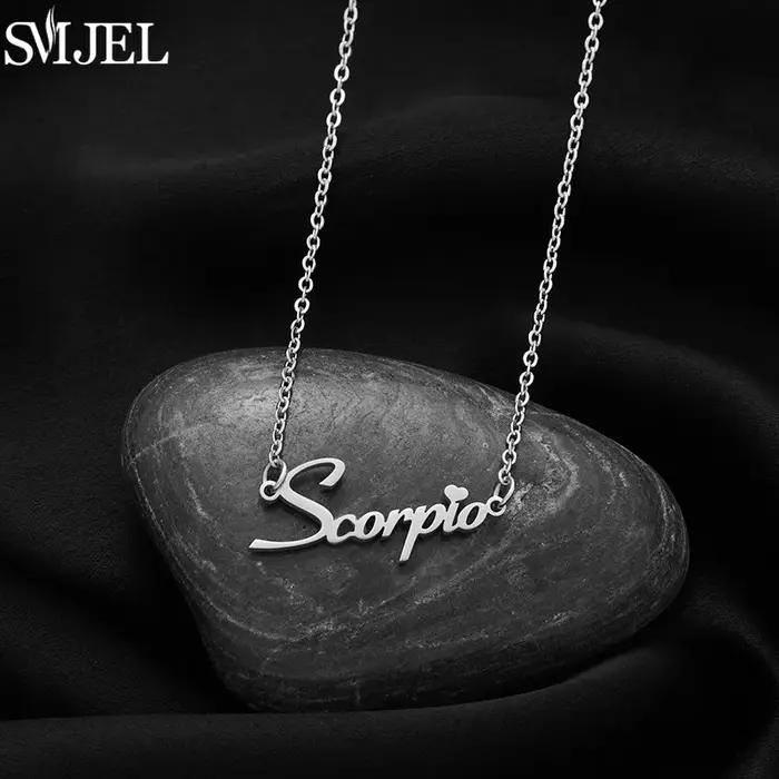 Collier en acier inoxydable avec lettres du zodiaque 12 constellations cadeau d'anniversaire pour femme horoscope bijoux femme occasions spéciales