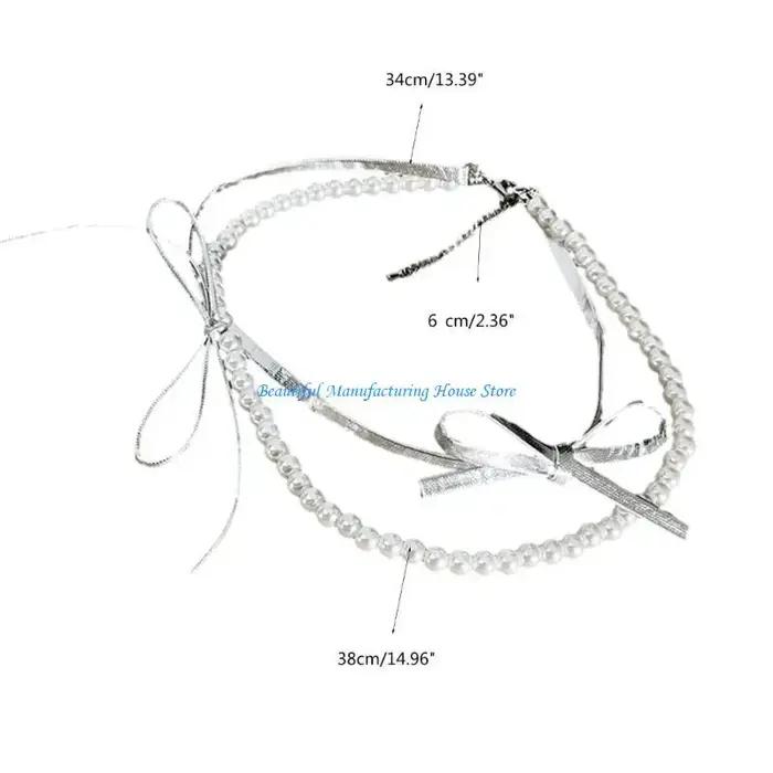 Collier élégant à nœuds papillons en cristal pour femmes, chaîne double couche, détails délicats, bijou empilable pour occasions spéciales