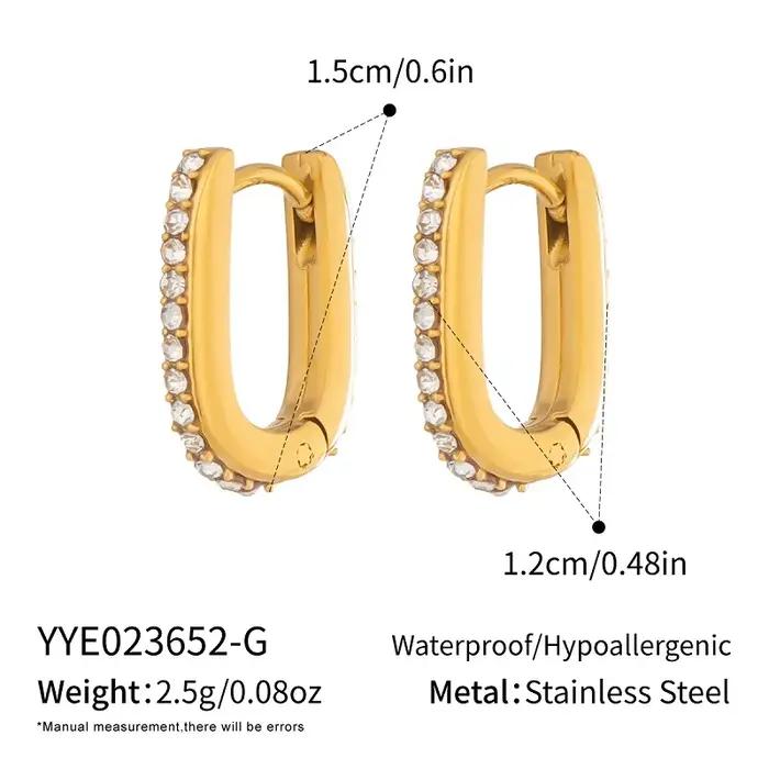 Boucles d'oreilles clous Miia en zircone de haute qualité en forme de U