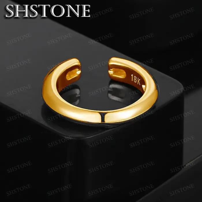 Bagues ouvertes ajustables en or 18 carats pour femmes et hommes