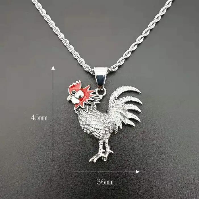 Collier en acier au titane avec biscuits plaqués or