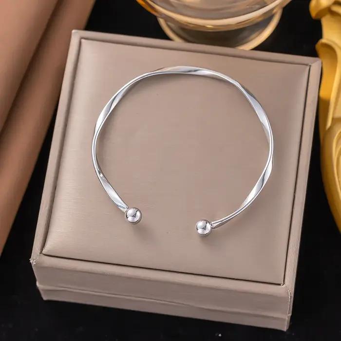 Bracelet chaîne ovale élégant pour femmes et hommes, bijoux classiques en perles faits à la main, ca
