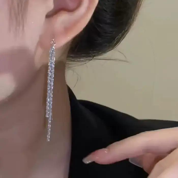 Boucles d'oreilles longues à pampilles pour femmes