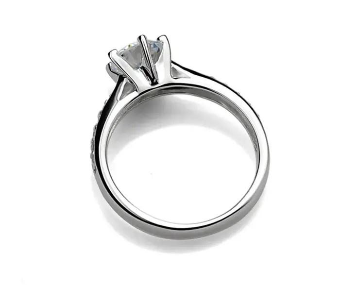 Bague classique de luxe en argent Sterling 925 pour femmes