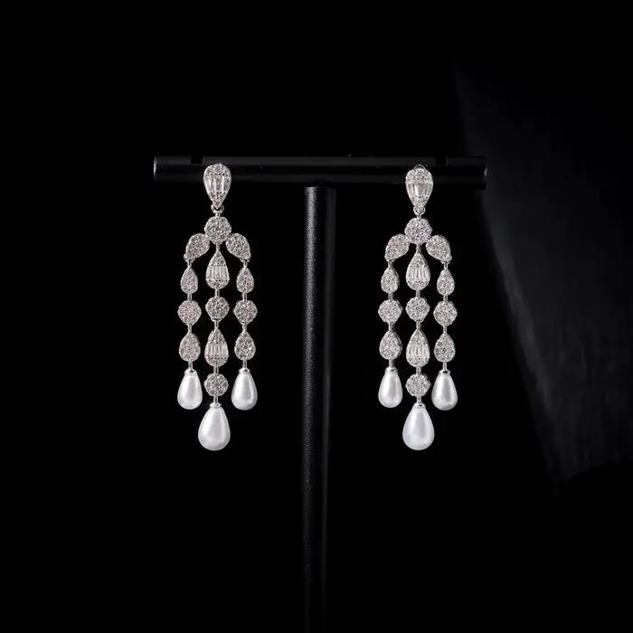 Parures de colliers pour femmes IN JEWELIFE 250402, zircon cubique, ensemble de bijoux de mariée en perles, accessoire de fête et de fiançailles, style Dubaï et Arabie Saoudite