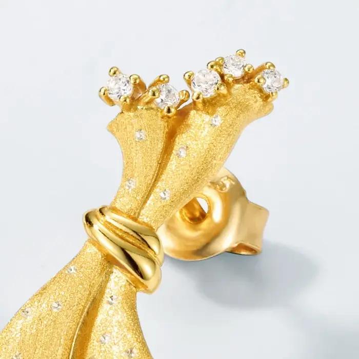 Mode luxe artisanat italien robe brossé goutte balancent grosses boucles d'oreilles pour les femmes Style cour européen oreille goujon audacieux bijoux fins