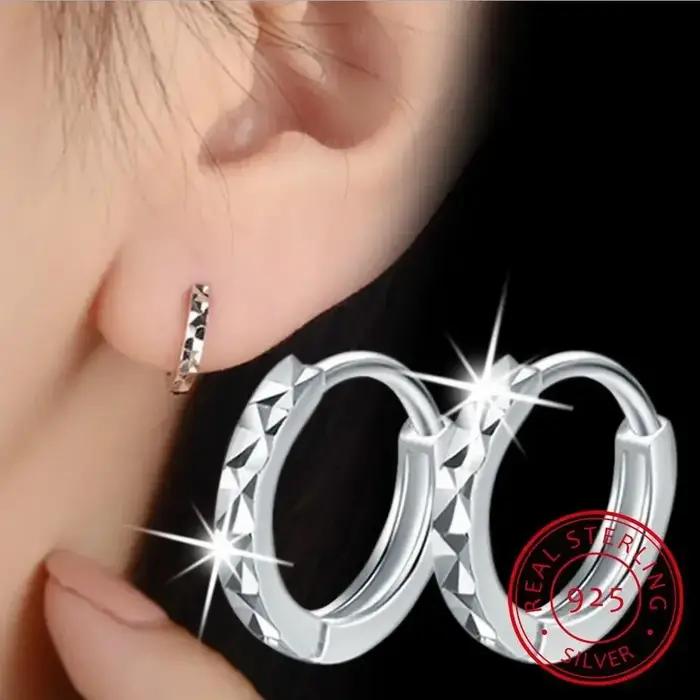 Boucles d'oreilles créoles de luxe en argent sterling 925