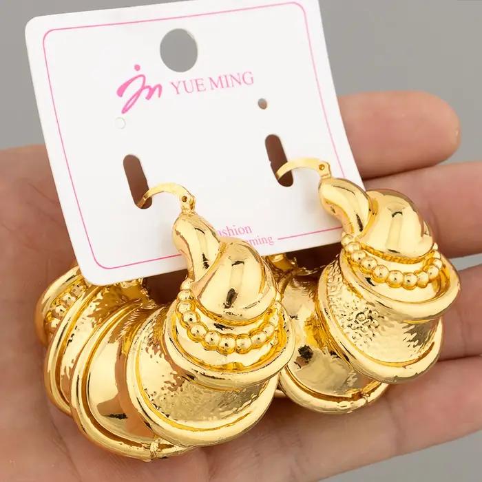 Grandes boucles d'oreilles pour femmes afro-américaines plaquées