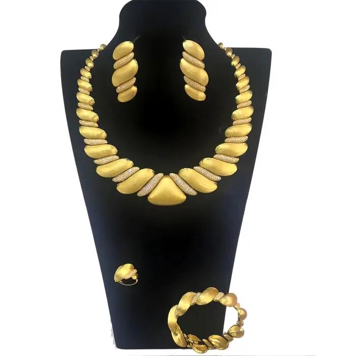 GODKI – ensemble de bijoux africains/indiens de luxe pour femmes, ensemble de bijoux de mariée en cristal de Zircon, pour fête de mariage, Dubaï, cadeau