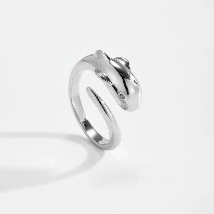 DPLAOPA – bague ajustable ouverte en argent Sterling 925, dauphin irrégulier, nouvelle mode, cadeau