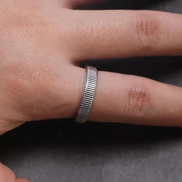 Bague d'extrémité réglable en argent regardé 925 pour femme